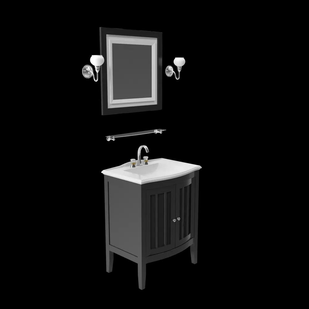 Wooden Bathroom Sink With Mirror thumbnail 2