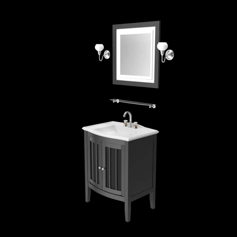 Wooden Bathroom Sink With Mirror thumbnail 3