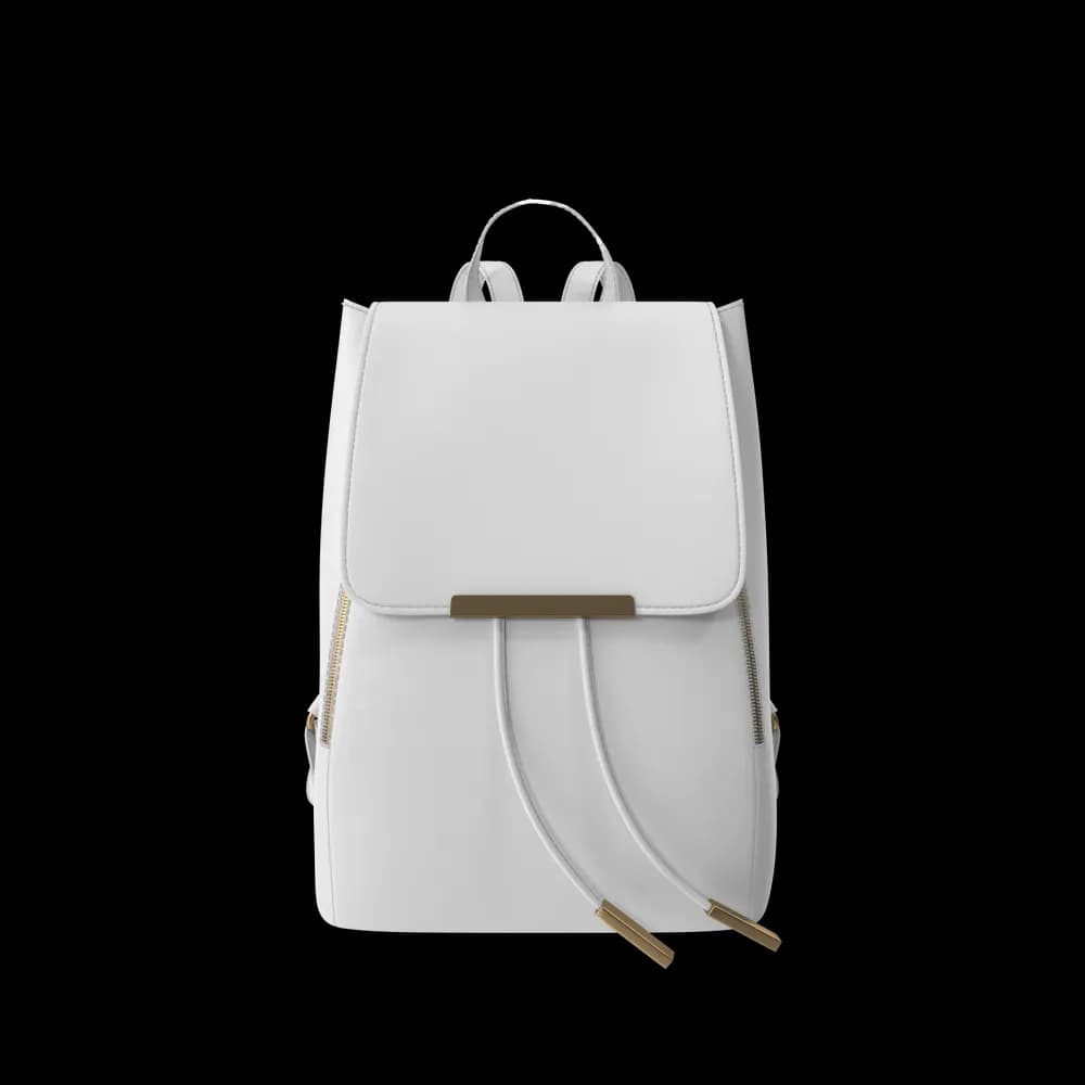 White Faux Leather Backpack thumbnail 1