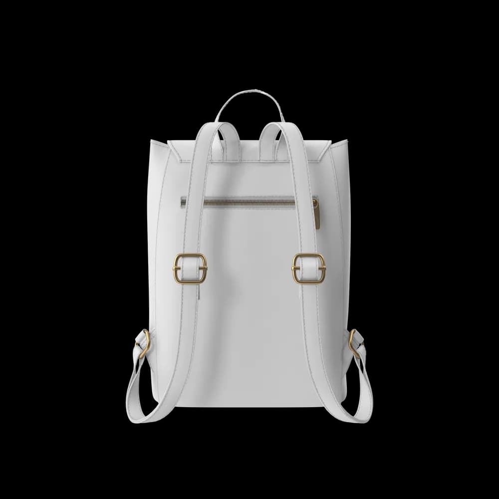 White Faux Leather Backpack thumbnail 2