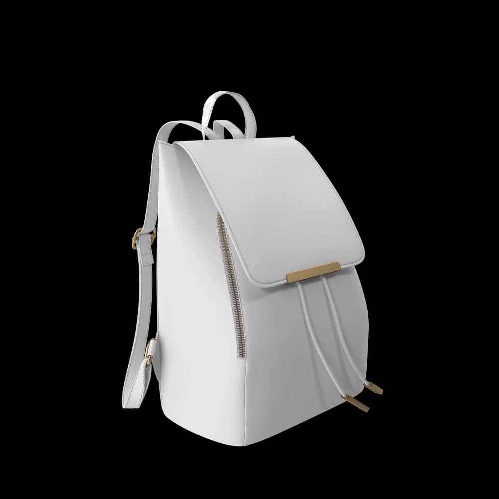 White Faux Leather Backpack thumbnail 3