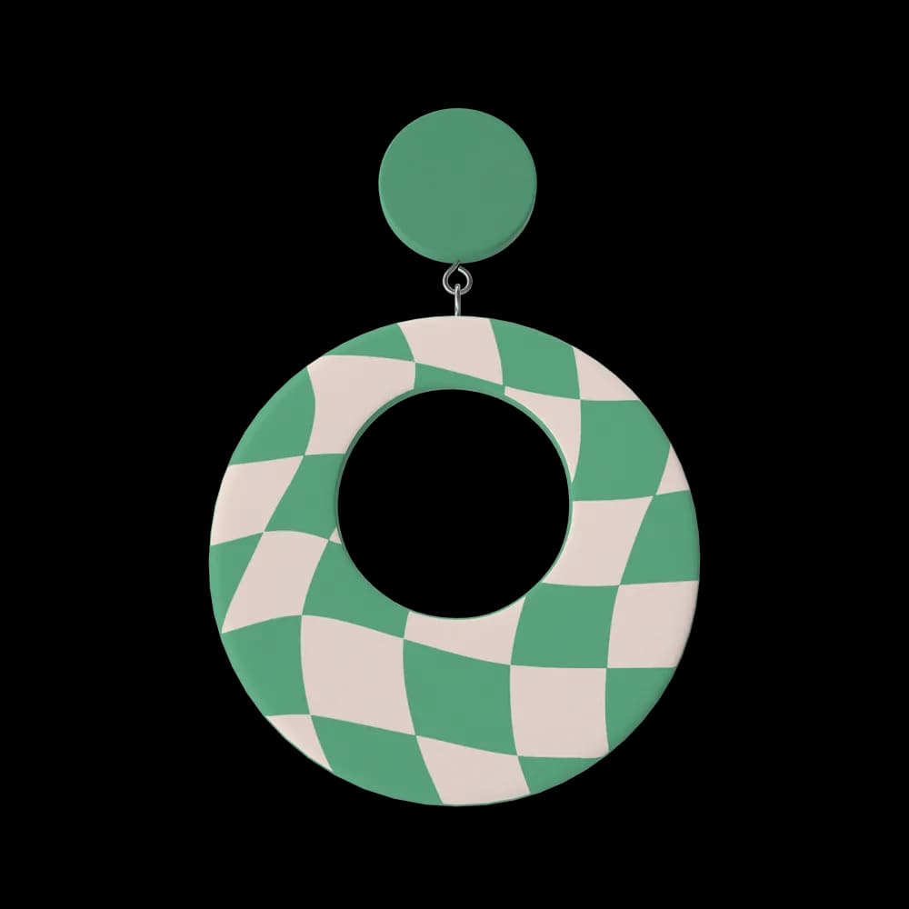 Green Oval Earring thumbnail 1