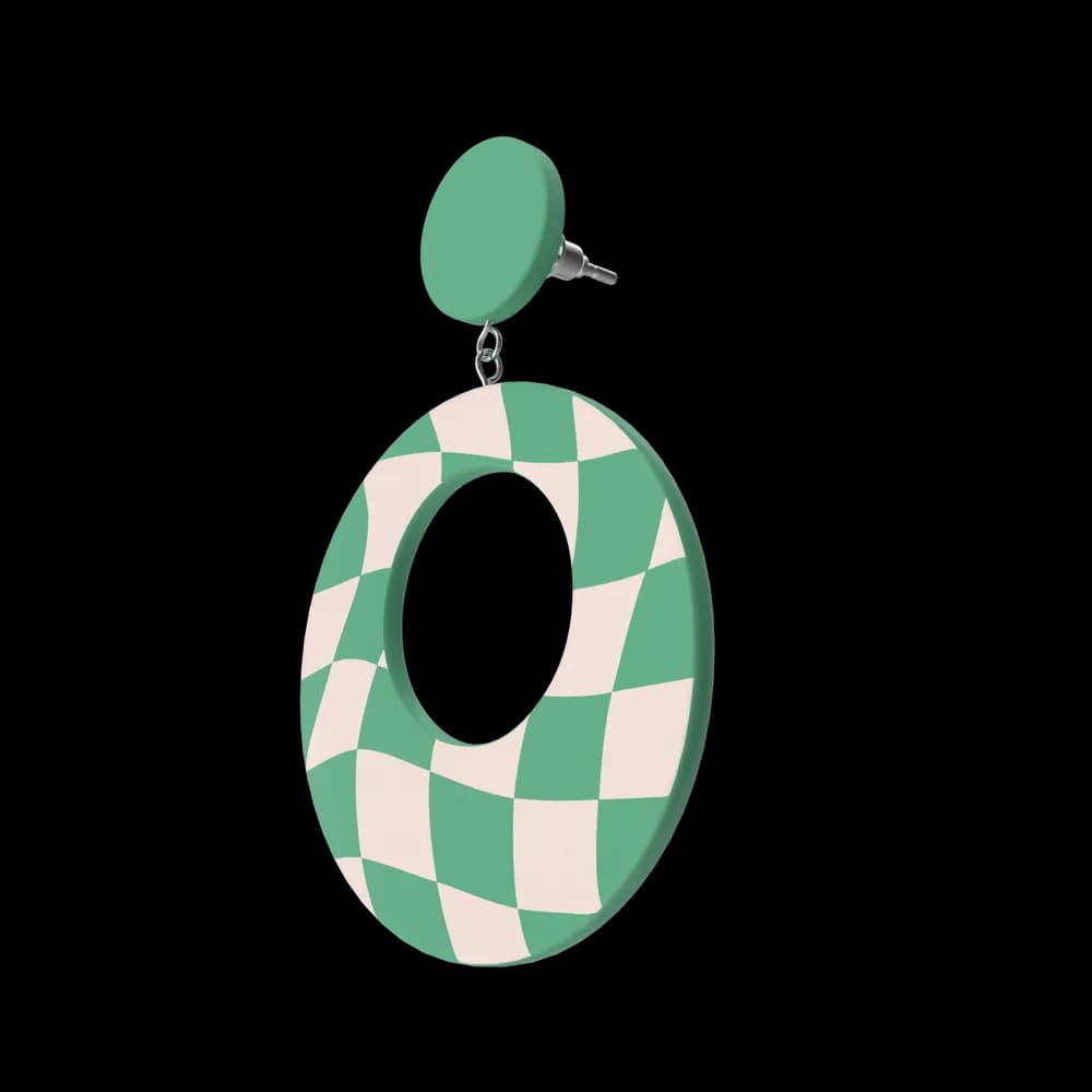 Green Oval Earring thumbnail 2